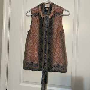 Daniel Rainn Sleeveless Blouse - Pink and Blue